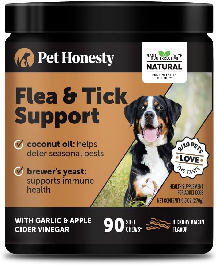 Flea and Tick Prevention for Dogs Supplement - Natural Flea and Tick Chews for Dogs, Oral Pills with No Harsh Chemicals, Natural Way to Enjoy The Outdoors - Bacon (90 Count)