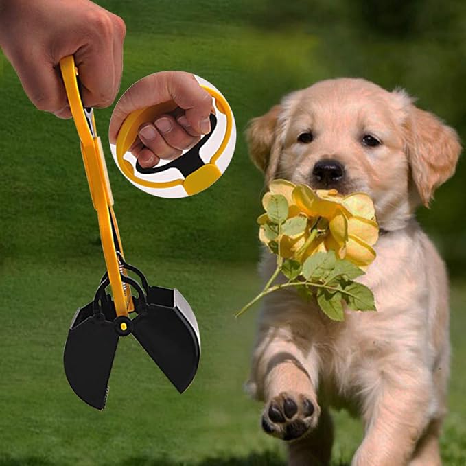 Andiker Pooper Scooper for Pets, Portable Pet Waste Scooper, Dog Jaw Scoop with Long Handle for Pet Waste Pick Up(Blue)