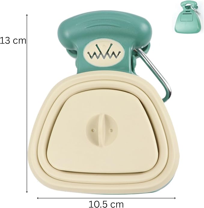 Dog Pooper Scooper with Waste Bag Dispenser – Small Size, Portable, Lightweight, One-Hand Operation, Leak-Proof, Durable Pet Waste Scooper (Green)