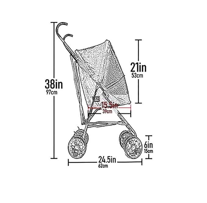 Pet Gear Travel Lite Plus Stroller, Ocean Blue | For Cats and Dogs up to 15 Pounds, Compact Easy Fold, No Assembly Required, Large Wheels