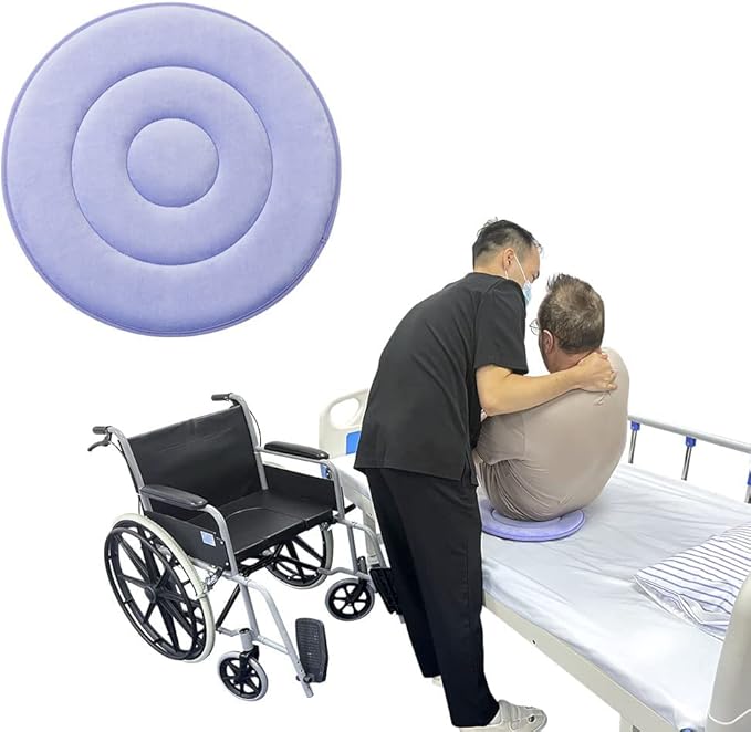 Swivel Seat Cushion 360 Degree Rotating Seat Cushion Light Weight Portable Pivot Disc Pad for Elderly, Pregnant Woman, Swivel Car Seat. Easy Turning from Bed to Wheelchair or Chair-19.5"X19.5"