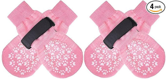 EXPAWLORER Anti Slip Dog Socks to Prevent Licking Paws, Dog Shoes for Hot Pavement, Dog Booties for Small Medium Large Senior Dogs, Traction Control Boots & Paw Protectors for Hardwood Floors
