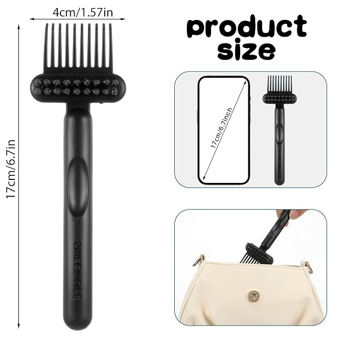 2Pcs 2-in-1 Hair Brush Cleaner & Remover Tool Brush Cleaning Tool Comb Cleaner Effective Hairbrush Cleaner Hair Brush Remover Rake for Man Woman Home Travel Salon Removing Hair Dust (Black, White)