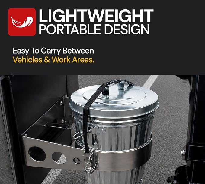 Mytee Products Galvanized Trash Can with Lid Ideal for Trailers - 10 Gallon Steel Mounted Small Outdoor Garbage Can for Home, Office, Bathroom, Kitchen - Fire and Heat Resistant