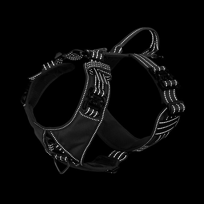 ICEFANG Dog Halter Harness with Metal Buckles,Dog Strap Vest for Medium Dogs