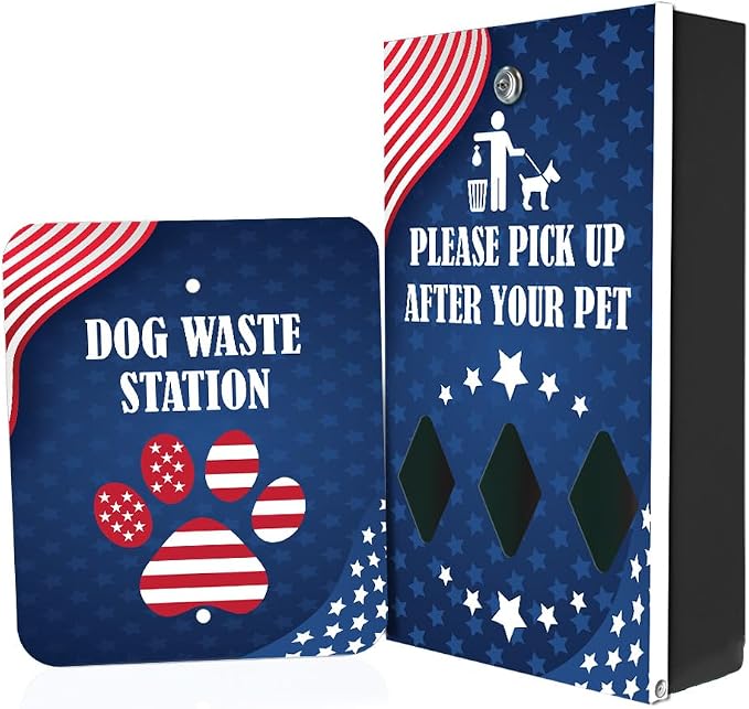 Zero Waste USA - DISPENSE-ART™ Roll Bag Dispenser & Sign - Team USA | UV-printed roll bag dispenser & matching sign, 400 bags, 25% more storage, mounts to walls, posts & fences