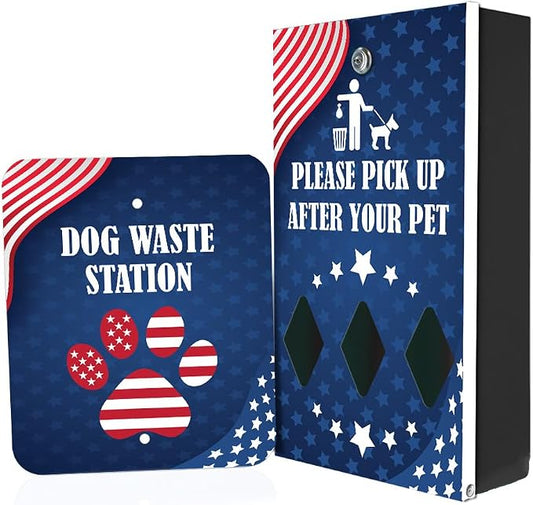 Zero Waste USA - DISPENSE-ART™ Roll Bag Dispenser & Sign - Team USA | UV-printed roll bag dispenser & matching sign, 400 bags, 25% more storage, mounts to walls, posts & fences