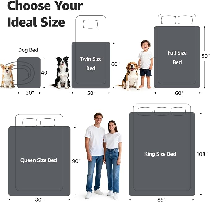 LOOBANI Waterproof Dog Blanket for Small Dogs, Pet Blanket 30" x 40", Grey | Double Side Liquid-Proof, Puppy Blanket for Dog Cat Bed, Crate, Playpen, Reversible Soft Flannel Couch Cover Throw