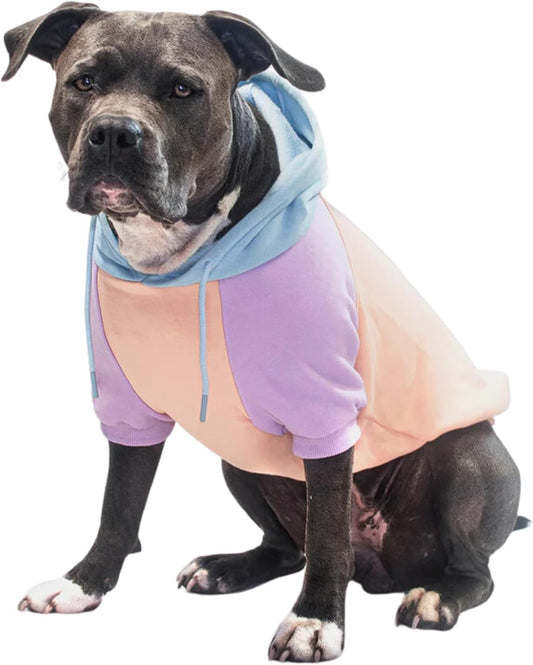 Spark Paws Dog Hoodie – Premium Dog Sweater for Small, Medium, and Large Dogs | Warm Outfits for French Bulldogs, Pitbull, Puppy, Winter Jacket Alternative - Cotton Candy - 3XL