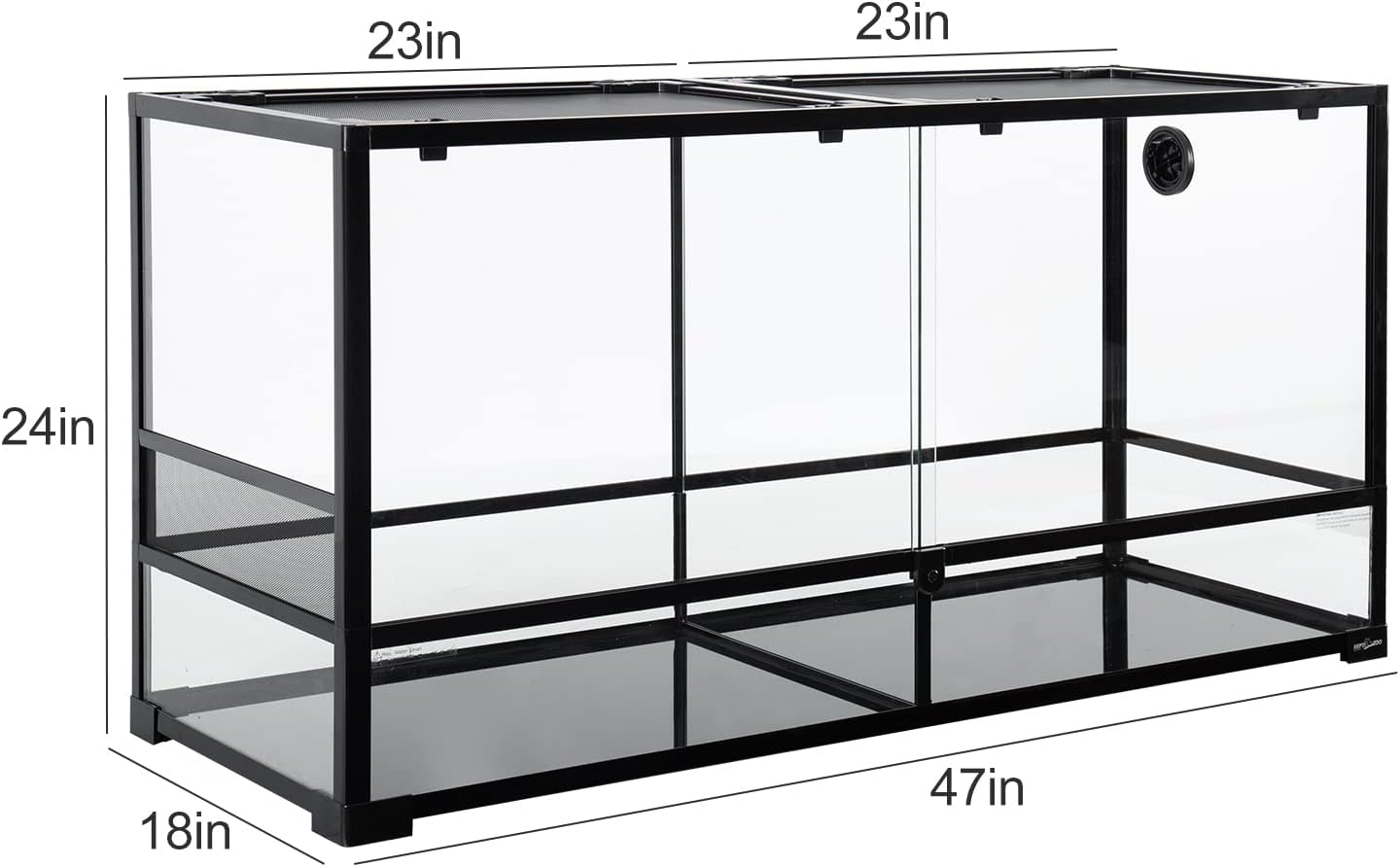 REPTIZOO 88 Gallon Large Reptile Terrarium 48" x 18" x 24" Knock-Down Glass Reptile Tank with Double Hinge Door & Screen Ventilation, Supporting Used as 2 Separate Habitats Easy Assembly