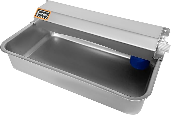 Automatic Water Dispenser for Dogs 2 Gallon/7.57L Stainless Steel Water Bowl Outdoor Dog Drinking Waterer Feeder Auto Fill Pet and Livestock Waterer Feeder Fits GHT 3/4" Faucet Wide Mouth
