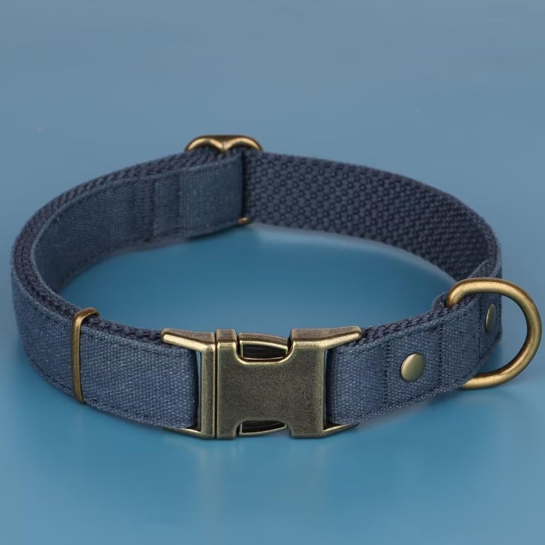 PET ARTIST Dog Collar for Large Dogs, Soft Padded Premium Nylon Dog Collar with Quick Release Metal Buckle, Durable & Adjustable Pet Collars for Boy Gifts, Blue, L (Fit 15-22")