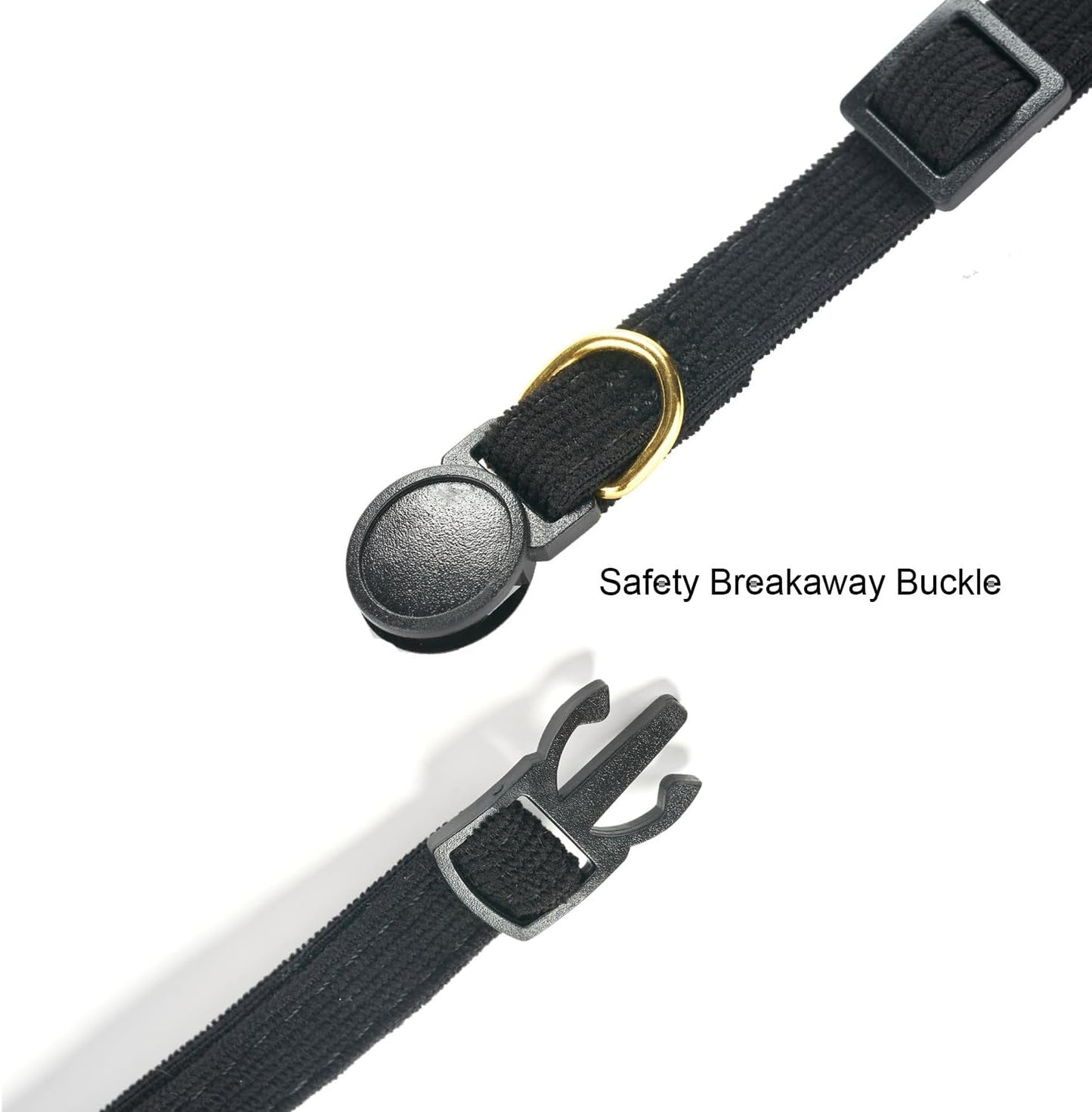 2 Pack Soft Corduroy Cat Collars with Bow Tie & Bell, Adjustable Breakaway Cotton Kitty Bowtie Collar for Male Boy Cats (Black & Brown)