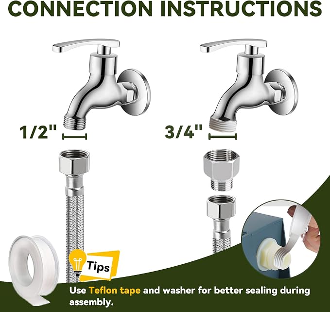 Enjoying Automatic Dog Water Dispenser with 59" Metal Water Pipe, Auto Fill Dog Water Bowl for 3/4" or 1/2" Male End Faucet, Large Automatic Waterer for Dogs Cats Chicken Pigs Livestock