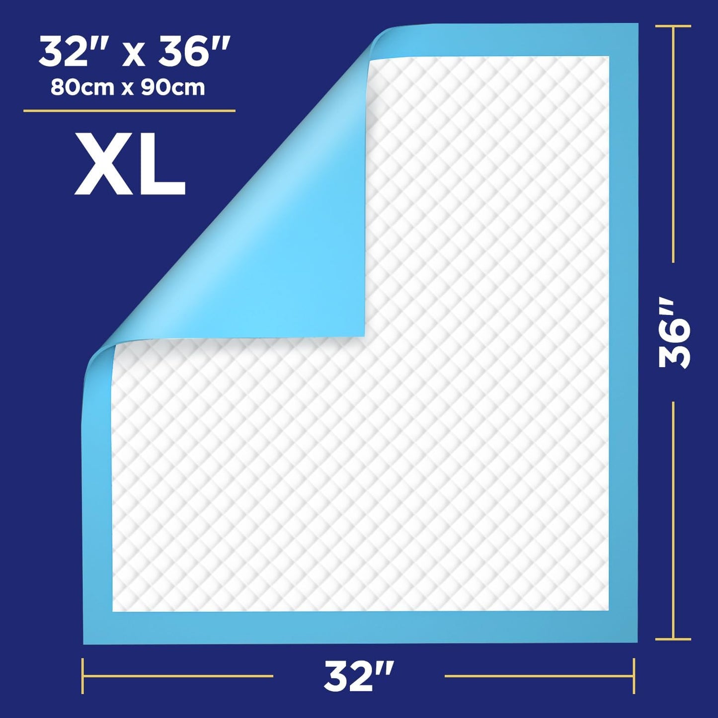 Extra Large Bed Pads for Incontinence Disposable,(32"x36",35Pads) Leak-Proof Breathable Incontinence Bed Pads for Children and Pets,High Absorbency Disposable Bed Pads