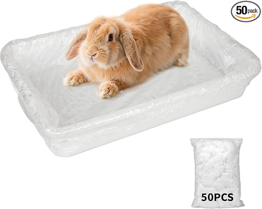 Small Animal Bedding & Litter,50 pcs Disposable Rabbit Cage Liner Bags 3s Quick Clean for Bunny Cat Guinea Pig Ferret Chinchilla
