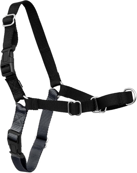PetSafe Easy Walk Harness, No Pull Dog Harness, Charcoal Gray, Medium | Patented Martingale Loop Gives Gradual Shoulder Pressure to Stop Pulling, Front-Chest Leash Clip Prevents Gagging