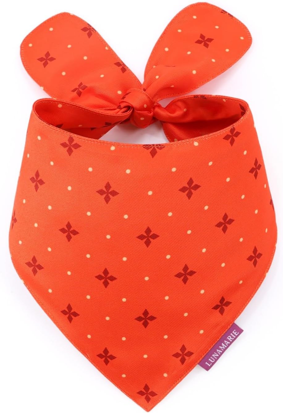 LunaMarie - Luxury Pet Birthday Bandanas -Premium & Silky Poly Fabric | 100% Handmade | Custom Shape Dual Layered (Ember, Medium)