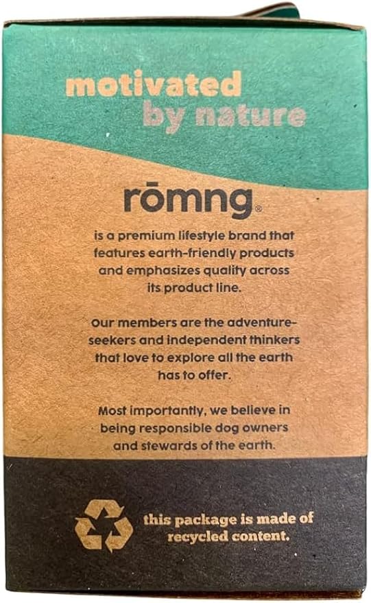 ROMNG Compostable Dog Poop Bags with Balck Dispenser, Plant-Based, TUV Certified, Unscented, Leak-Proof, 7 Rolls, 105 Bags, Black