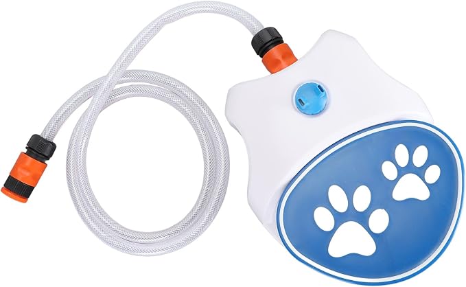 Estink Dog Water Fountain with Step On and Activated Plastic | Water dispenser, hose included, large pedal, easy faucet connection, yard patio dogs