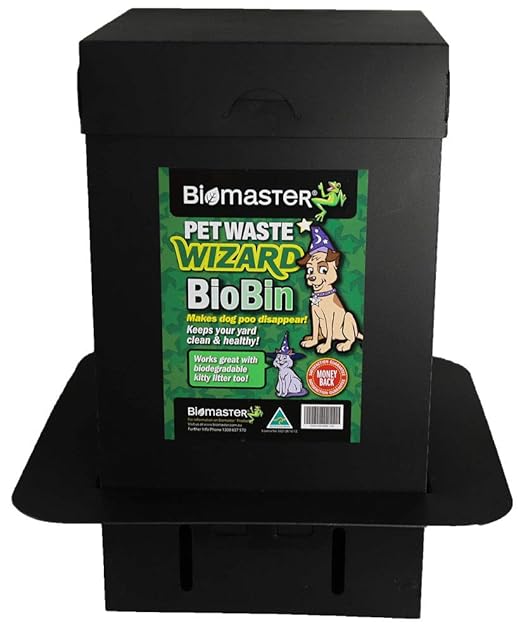 Biomaster Pet Waste Wizard BioBin Composter for Dog Poop - Outdoor Digester System with Enzyme Sachets - Disposal Unit 10"x18"