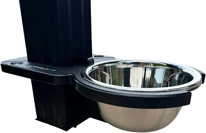 Dock Mounted Dog Bowl & Holder – UV & Rust-Resistant, Marine-Grade, Easy No-Drill Installation, Made in The USA- Fits a 4" Square Post