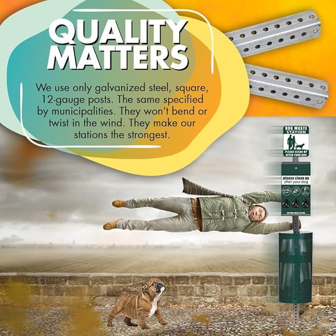 ZERO WASTE USA - Dispense-Art™ Low Profile Dog Waste Station-Colorful Paws | UV-printed aluminum low-profile station with 400 bags, 25 liners, 25% larger dispenser, rust-proof commercial design