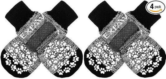EXPAWLORER Anti Slip Dog Socks to Prevent Licking Paws, Dog Shoes for Hot Pavement, Dog Booties for Small Medium Large Senior Dogs, Traction Control Boots & Paw Protectors for Hardwood Floors