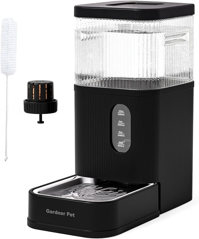 2.9 Gallon Automatic Dog Water Dispenser with Stainless Steel Bowl | BPA-Free, 11L Large Capacity, Stainless Steel Bowl, Maifan Stone Filter, Gravity Auto-Fill, Safe for Cats & Dogs