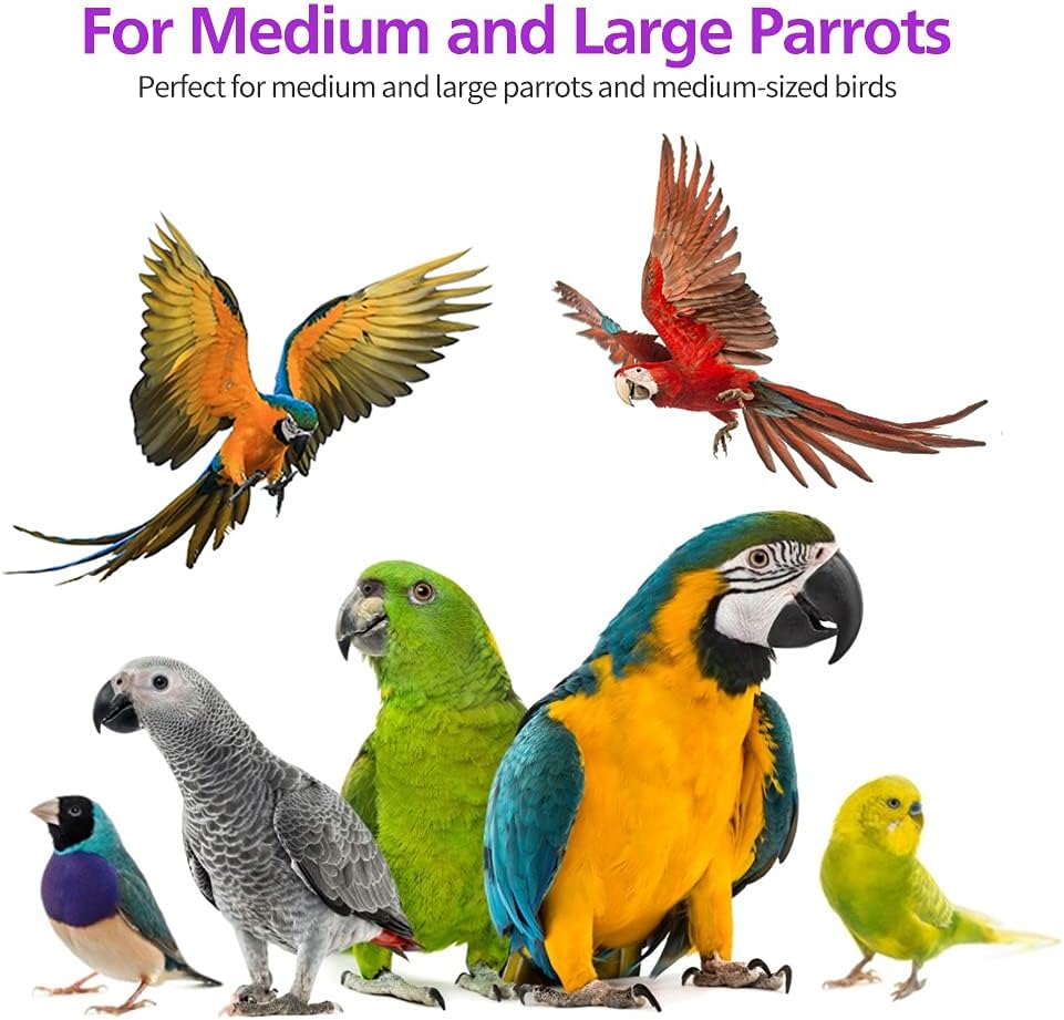 RUBY.Q 3 Pack Large Parrot Toy, 20in Bird Parrot Toy, Multicolor Natural Wooden Bird Chewing Toys for Large Macaws, African Grey and a Variety of Amazon Parrots