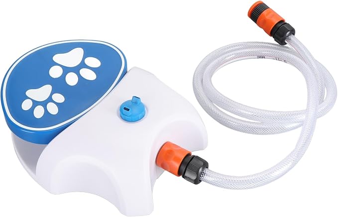 Cocoarm Outdoor Dog Water Fountain Dog Pedal Water Fountain Pet Activated Automatic Animal Drinking Bowl Sprays with Large Pedal for Dogs
