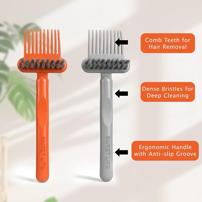 2 Pcs Brush Cleaning Tool 2-in-1 Hair Brush Cleaner Tool, Effective Hairbrush Cleaner Hair Brush, Portable Comb for Removing Hair and Dust for Home Travel Salon Use