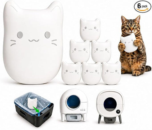 ProGuard® 6PCS Pets Deodorizing Pods for Cumrige Self Cleaning Litter Box, Odor Remover for Fumoi Automatic Cat Litter Box, Camellia Flower Scented, Long-Lasting Fragrance, Keep Home Fresh