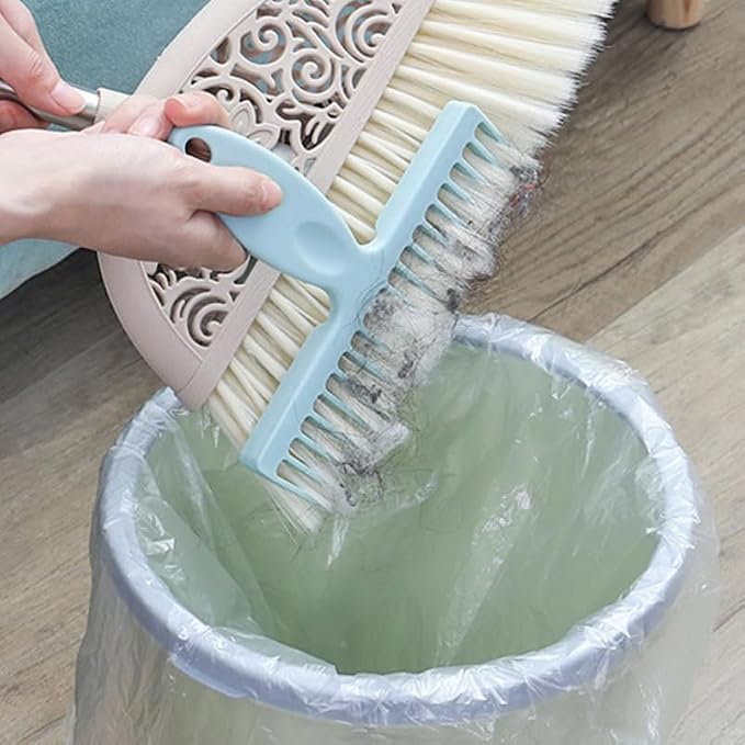 Amosfun 3pcs Broom Carpet Rakes Hair Remover - Small Handheld Plastic Rug Hair Remover Comb Compatible for Pet Dog Grooming with Comfortable Grip