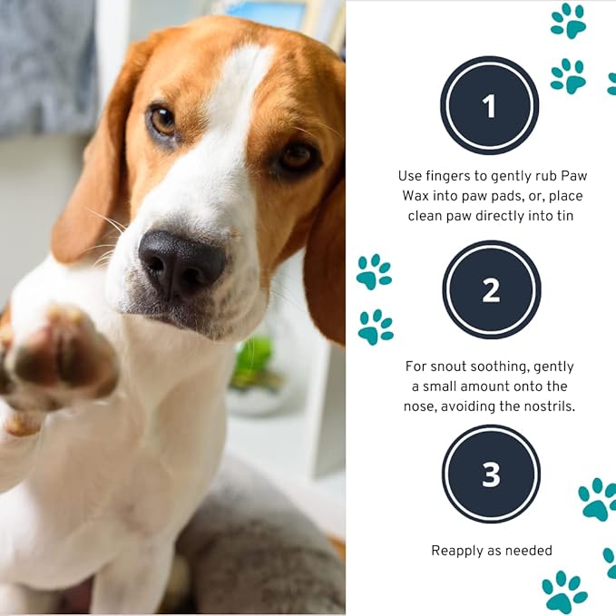 Paw Wax - 2 Oz Tin of Dog Paw Balm for Dry Paws - Paw Soother for Dogs - Paw Pad Moisturizer - Dog Paw Cream - Cat Paw Balm or Snout Soother for Dogs