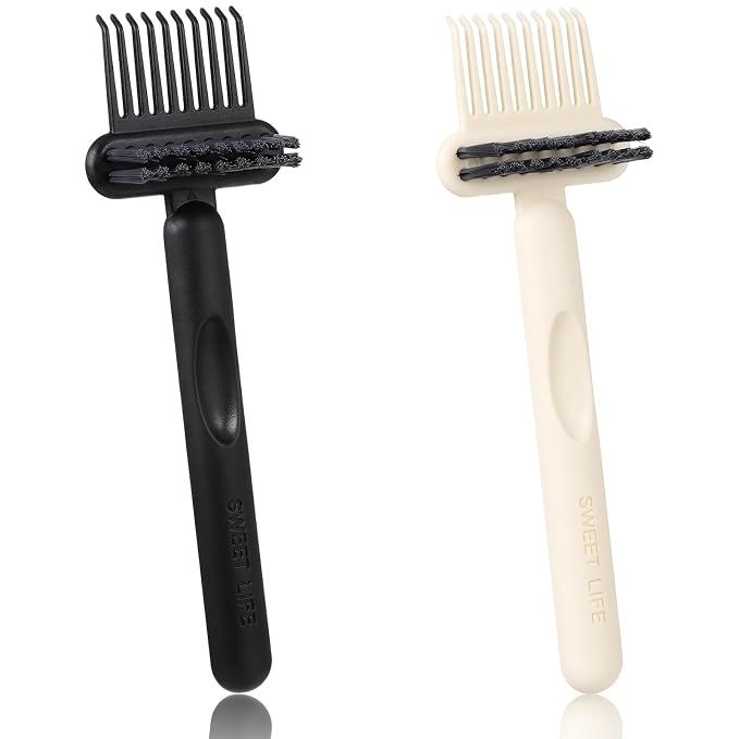 2pcs Hairbrush Cleaner Tool 2-In-1 Hair Brush Cleaner Tools Effective Brush Cleaning Tool Nylon Comb Cleaners & Remover Tools For Women Travel Home Salon Removal Hair