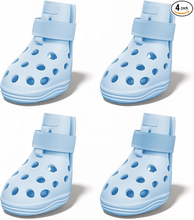 Dog Shoes for Hot Pavement, Breathable Dog Boots Paw Protectors with Adjustable Straps & Non-Slip Sole, Easy On & Off, Waterproof, Easy-Cleaning (Blue, XS)
