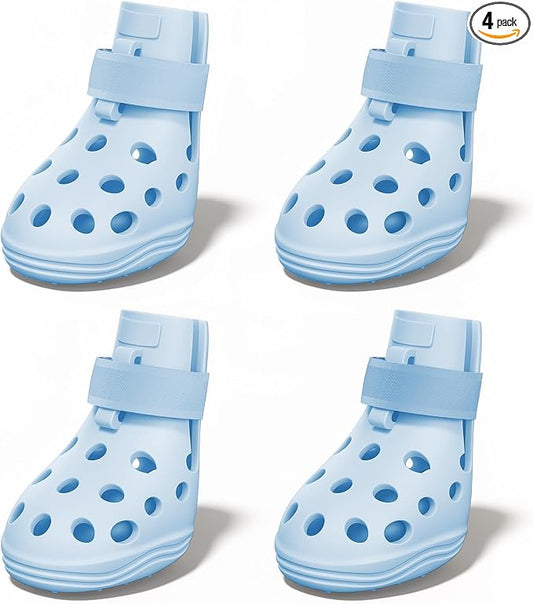 Dog Shoes for Hot Pavement, Breathable Dog Boots Paw Protectors with Adjustable Straps & Non-Slip Sole, Easy On & Off, Waterproof, Easy-Cleaning (Blue, XL)