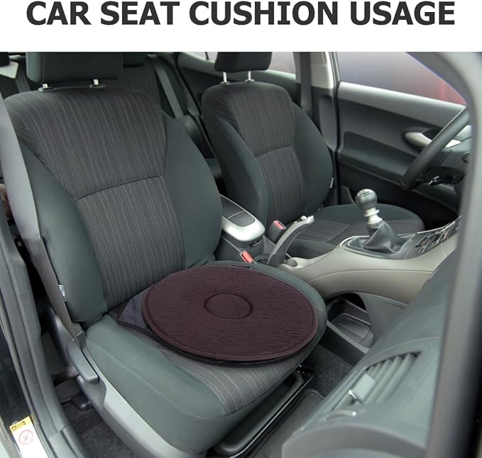 OUNONA 360 Degree Rotating Car Seat Cushion Lightweight Breathable Swivel Pad for Elderly Pregnant Women Easy Transfer Seat Protection for Home Office Travel 16.92X15.74X1.18 Inches