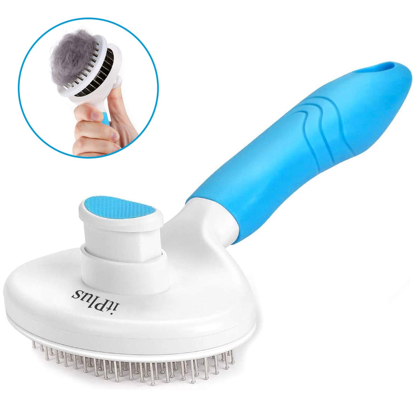 Cat Self Cleaning Slicker Brush, Pets Skin Friendly Grooming Brushes for Shedding Dogs Cats Hair Easy to Remove Loose Undercoat with Long or Short Hairs Pet Massage Tool for All Hair Type- UPGRADED