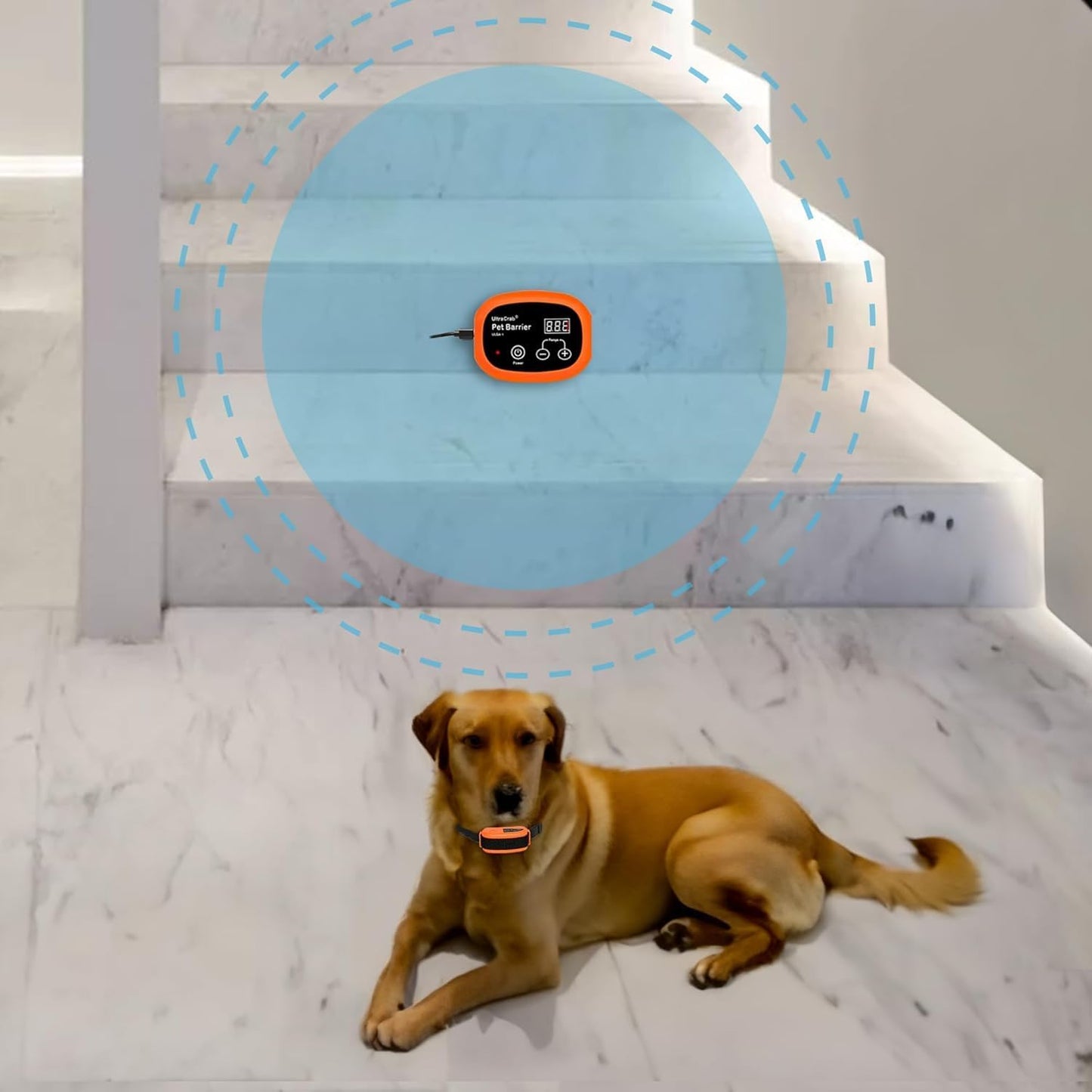 Indoor Pet Barrier for Home,Keeps Areas Off Limits,Dog Home Proofing, Waterproof/Rechargeable/Beep/Static Training Collar,Wireless Electric Fence,1 Dog Orange Kit