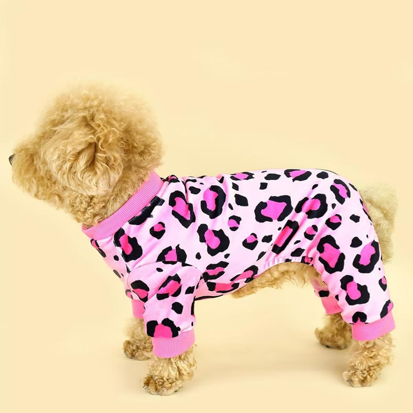 Vet-Approved Dog Onesie Pajamas for Small Dog Clothes - Lightweight Soft Stretchy Puppy Costume - Certified Hypoallergenic Comfort Anxiety-Reducing (Pink,Small)