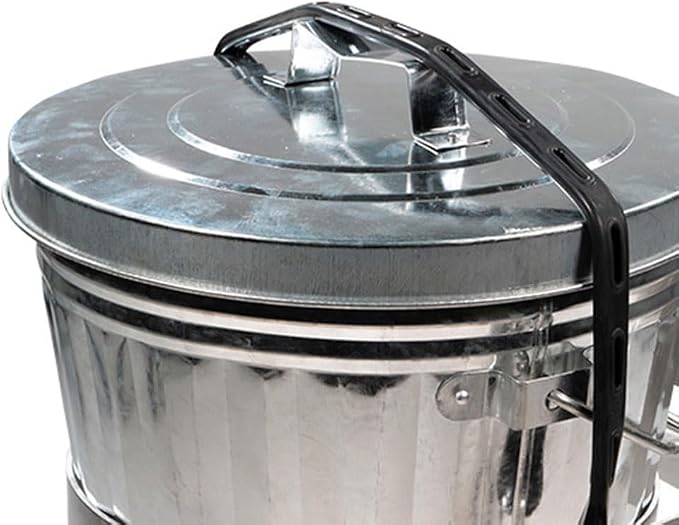 Mytee Products 2 Pack Galvanized Trash Can with Lid Ideal for Trailers - 10 Gallon Steel Mounted Small Outdoor Garbage Can for Home, Office, Bathroom, Kitchen - Fire and Heat Resistant