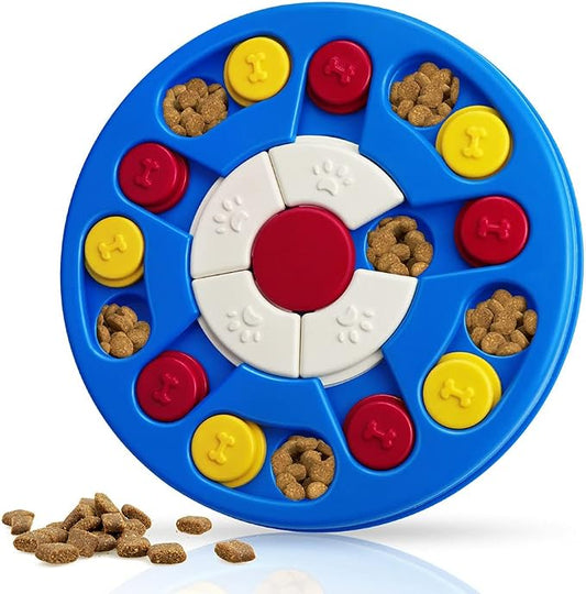 Joansan Dog Puzzle Toy, Interactive Dog Game, Mentally Stimulating Treat Dispenser for Large Dogs, Food Grade Material, Sequential Skills, Portable | Treat Dispenser Dog Treat Puzzle for Medium and & Large Dogs Treat Training (Higher Level -Navy A)