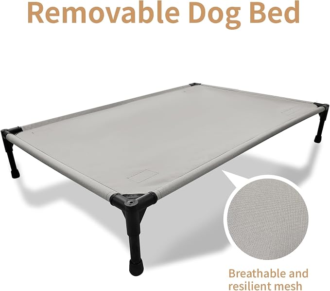 Elevated Cooling Dog Bed, Orthopedic Pet Bed for Large Dogs, Removable Washable Cover, Indoor & Outdoor Raised Pet Bed with Breathable Mesh, Size: 42"*30"*7"