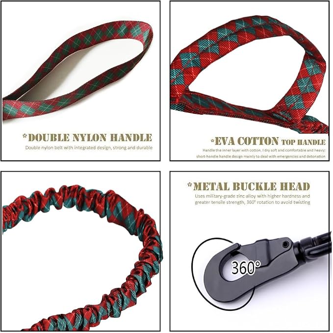 Tactical Dog Collar and Leash Set for Large Dogs with Control Handle，Grid | 1000D Heavy-Duty Nylon Fabric,Quick-Release Metal Buckle,Adjustable Fit,Soft-Padded Webbing,D-Ring,for Training & Hiking,M