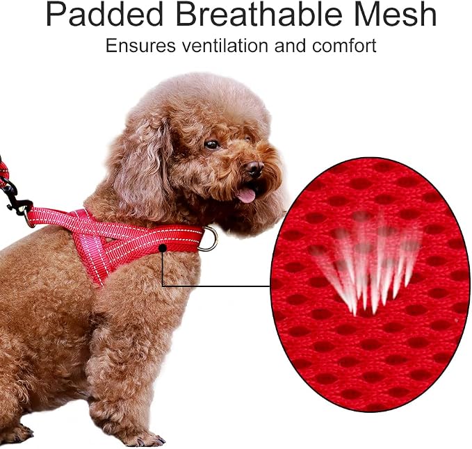 Plutus Pet No Pull Dog Harness for Large Dogs, Breathable Mesh Padded | Adjustable Reflective with Handle, Escape Proof, Quick Fit Pet Vest, Front Clip, for Training and Walking, Red, L