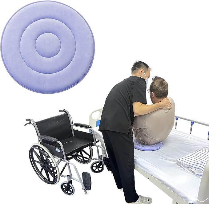 Swivel Seat Cushion 360 Degree Rotating Seat Cushion Light Weight Portable Pivot Disc Pad for Elderly, Pregnant Woman, Swivel Car Seat. Easy Turning from Bed to Wheelchair or Chair-17.7"X17.7"