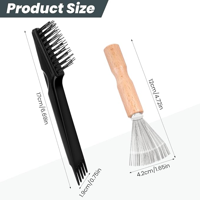 2 Pcs Hair Brush Cleaning Tool Mini Comb Cleaner Rake Metal Wires Hair Remover Tool for Home and Salon Use