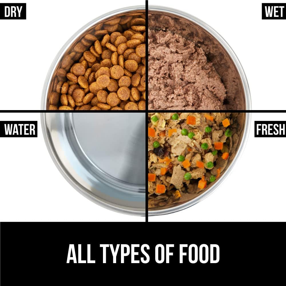 GORILLA GRIP Set of 2 Dog Bowls, Heavy Duty Metal Food and Water Bowl for Feeding Dogs and Cats, Dishwasher Safe, Rust Resistant Stainless Steel, BPA Free Rubber Base, Holds 1 Cup (8 fl oz), Red